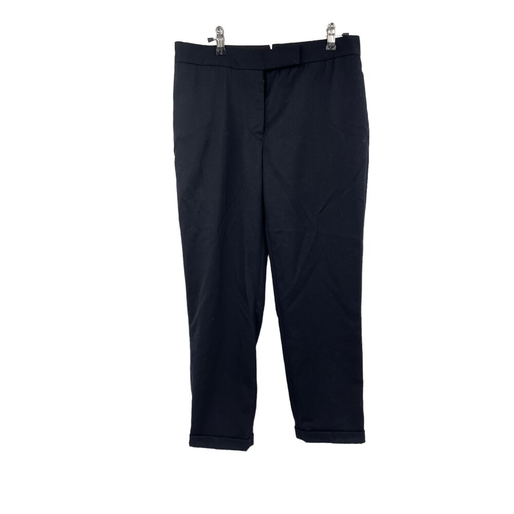 Thom Browne Mens Wool Fresco Cropped Cuffed Trousers Inky Black Size 3 34x26